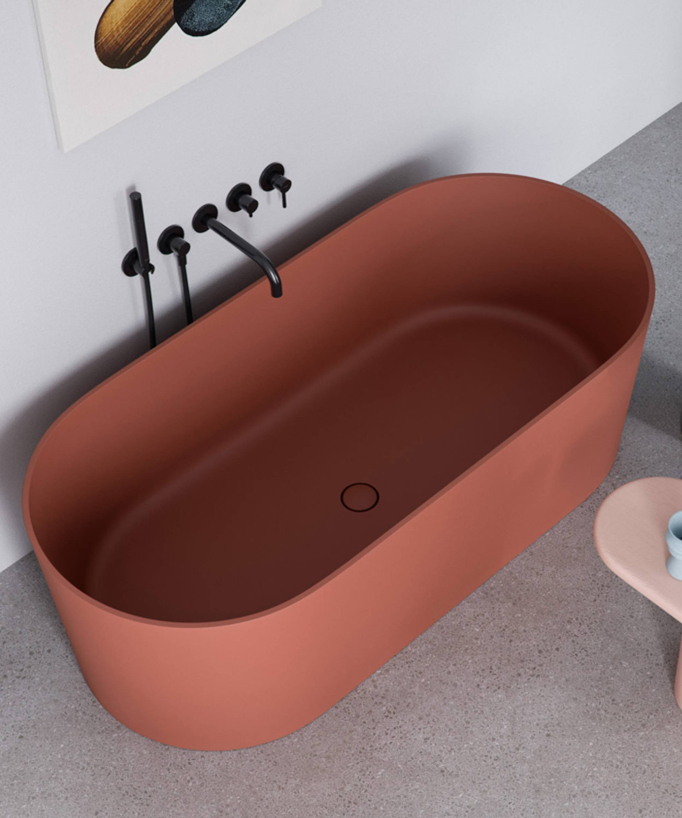 Ovo - Freistehende Badewanne oval Terracotta