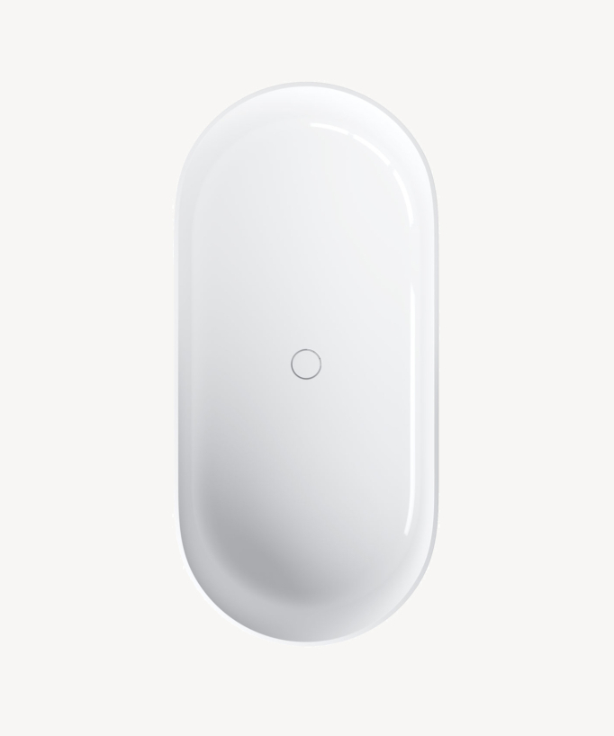 Ovo - Freistehende Badewanne oval Weiß glänzend