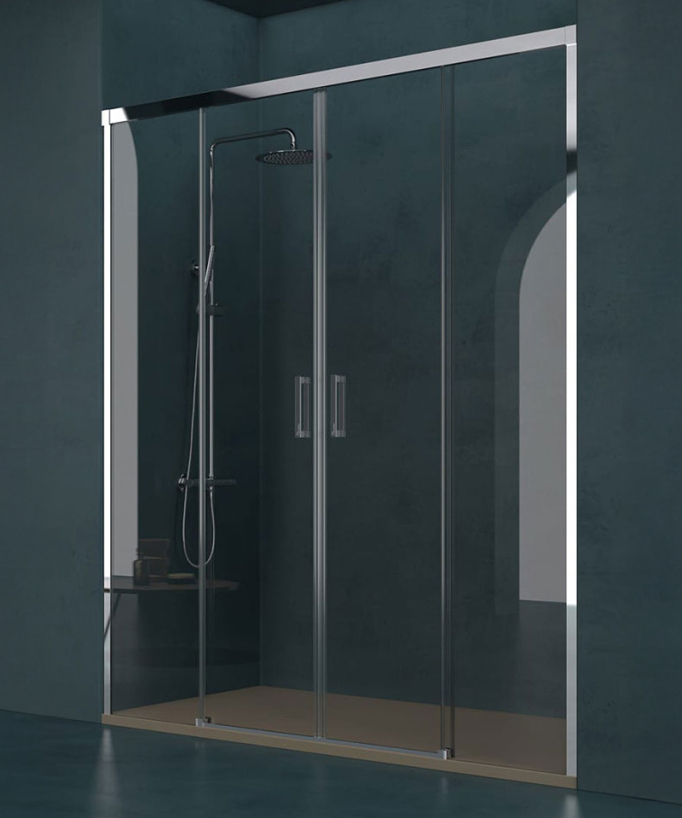 paroi de douche avec portes coulissantes chromé de la Série Q