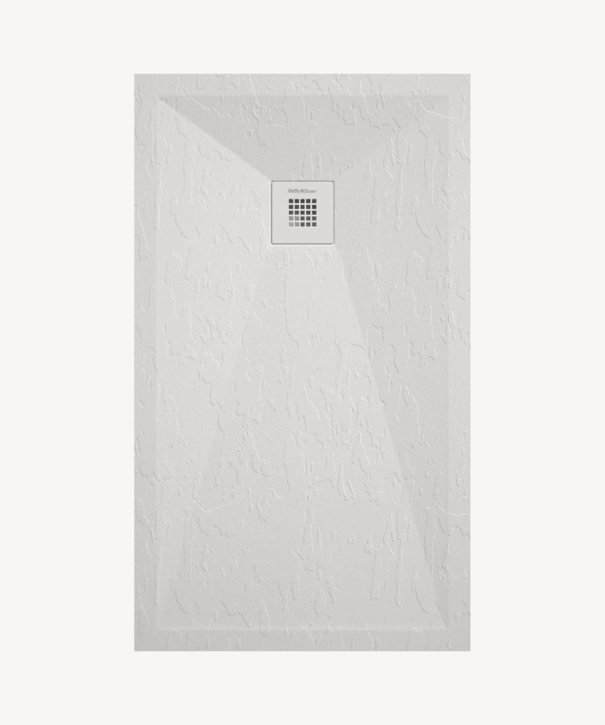 Duschwanne Stone Plus - Schiefer-Optik Weiß