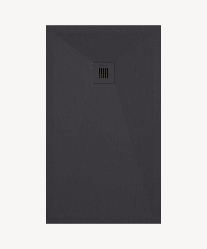 Duschwanne Anthrazit - Schiefer-Finish Stone Plus - farblich abgestimmtes Gitter
