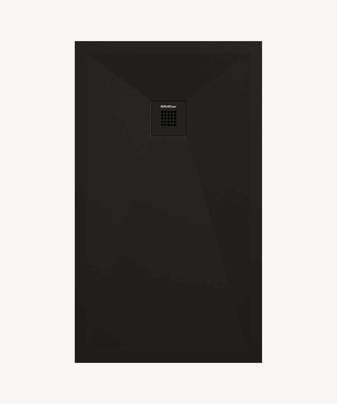 Duschwanne Schwarz glatt Stone Plus - farblich abgestimmtes Gitter