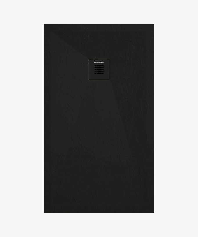 Duschwanne Schwarz Schiefer-Finish Stone Plus - farblich abgestimmtes Gitter