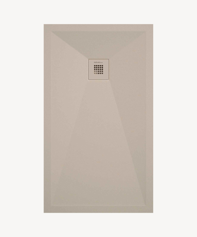 Duschwanne Creme glattes Finish Stone Plus - farblich abgestimmtes Gitter