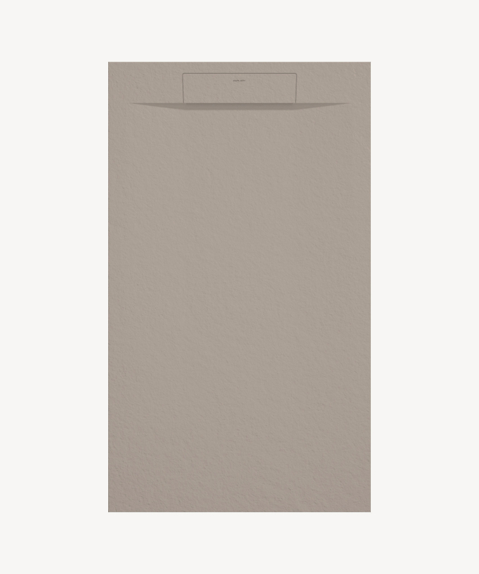 Receveur de douche de la collection Zeus en teinte sable et à la texture pierre