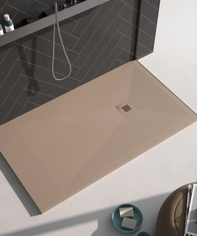 Duschwanne Moka, glatte Oberfläche Stone Plus