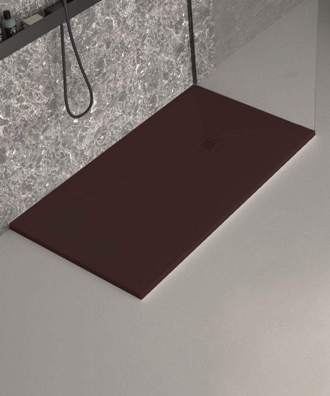 Duschwanne Schokolade, glatte Oberfläche Stone Plus