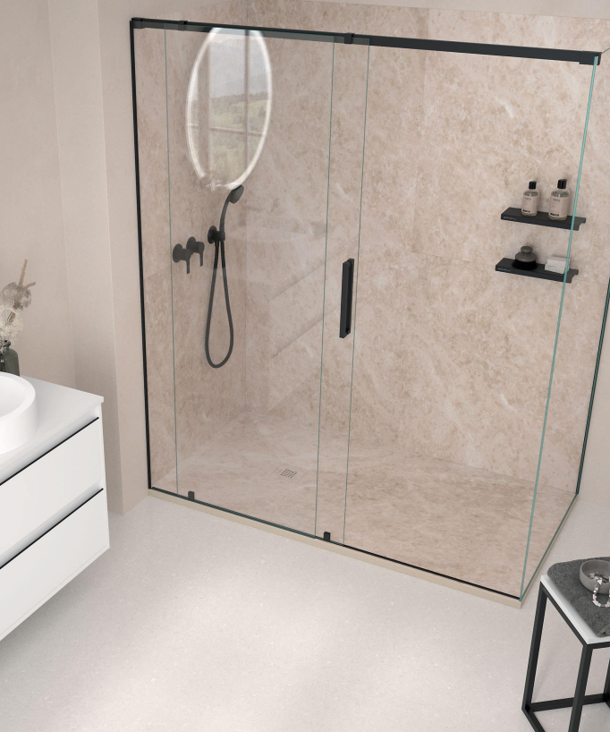 Duschwanne Moscato Creme, Stone 3D Glatt-Finish