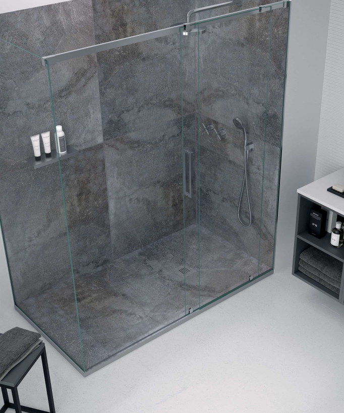 Duschwanne Zement 01, Stone 3D Glatt-Finish
