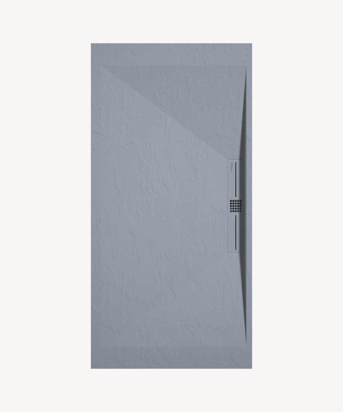 Duschwanne Grau, Schieferoptik Stone SIDE, farblich passender Ablaufrost