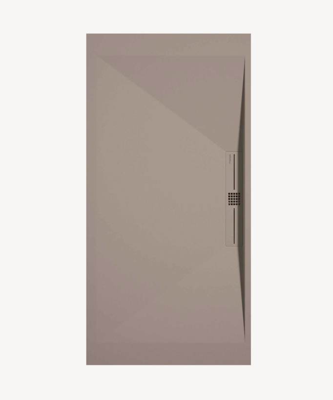 Duschwanne Sand, Glatt-Finish Stone SIDE, farblich passender Ablaufrost