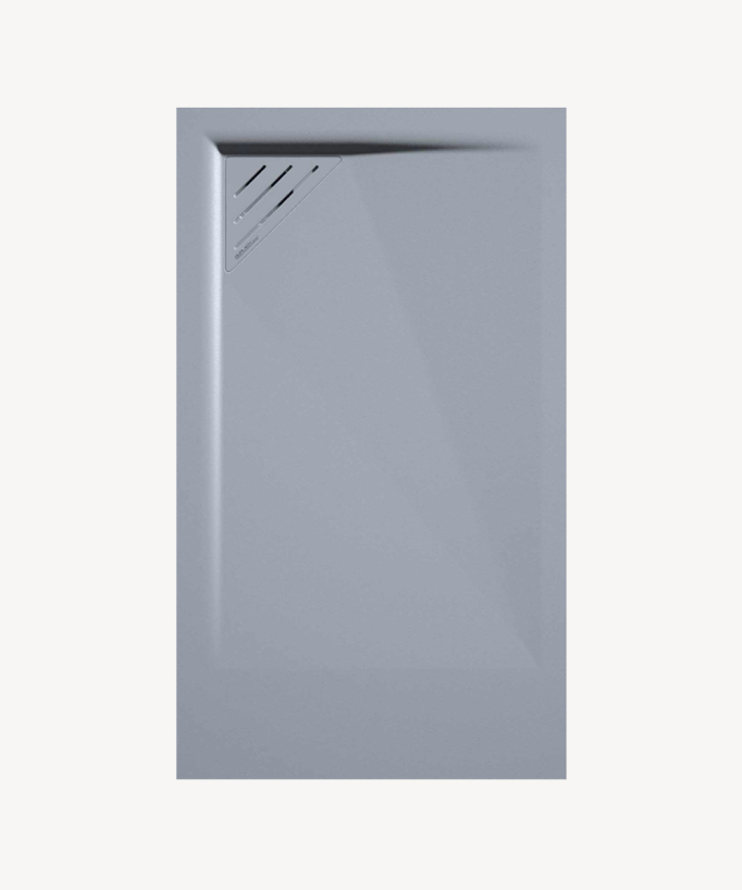 Duschwanne Grau, Glatt-Finish Stone MIO, farblich passender Ablaufrost