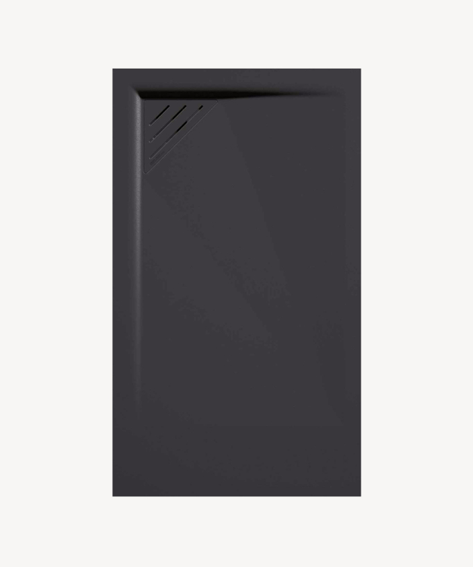 Duschwanne Anthrazit, Glatt-Finish Stone MIO, farblich passender Ablaufrost