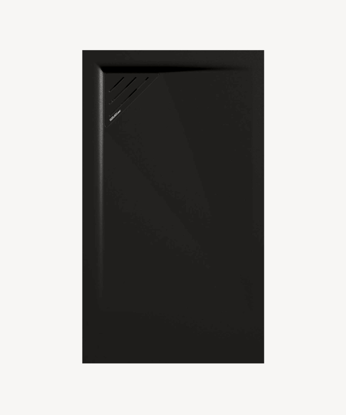 Duschwanne Schwarz, Glatt-Finish Stone MIO, farblich passender Ablaufrost