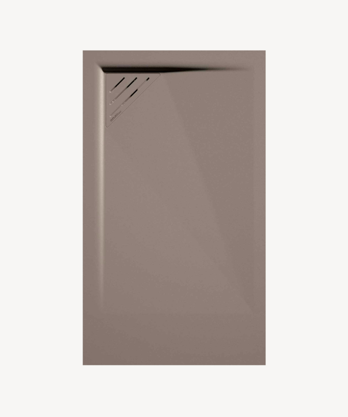 Duschwanne Sand, Glatt-Finish Stone MIO, farblich passender Ablaufrost