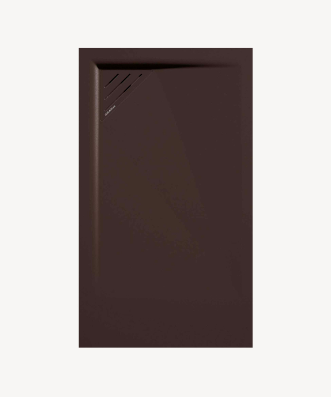Duschwanne Schokolade, Glatt-Finish Stone MIO, farblich passender Ablaufrost