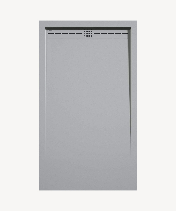 Duschwanne Grau 7035, Glatt-Finish Stone CACH, farblich passender Ablaufrost
