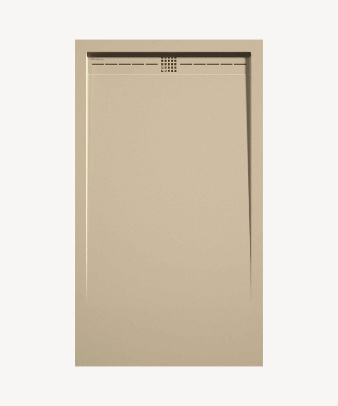 Duschwanne Creme, Glatt-Finish Stone CACH, farblich passender Ablaufrost