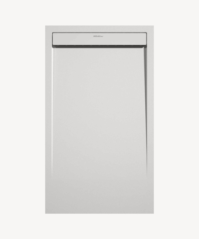 Duschwanne Weiß, Glatt-Finish Stone SMART, farblich passender Ablaufrost