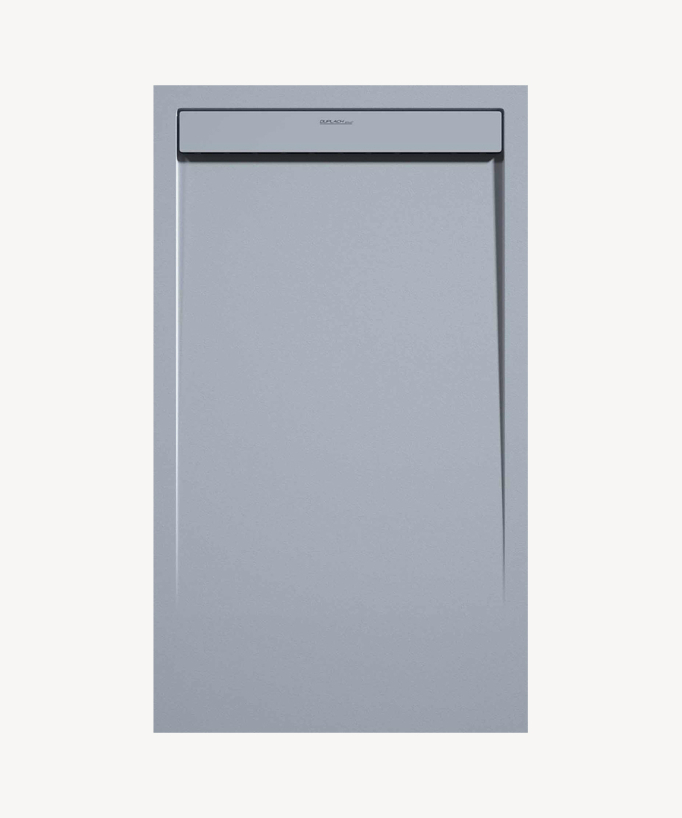 Duschwanne Grau, Glatt-Finish Stone SMART, farblich passender Ablaufrost