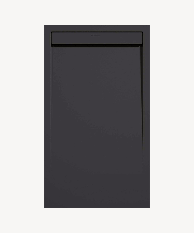 Duschwanne Anthrazit, Glatt-Finish Stone SMART, farblich passender Ablaufrost