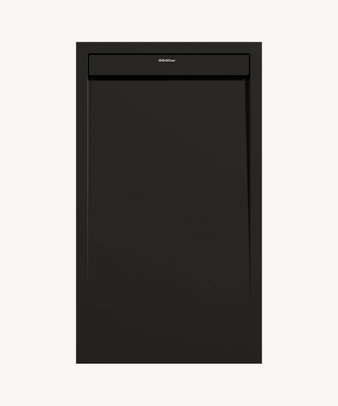 Duschwanne Schwarz, Glatt-Finish Stone SMART, farblich passender Ablaufrost