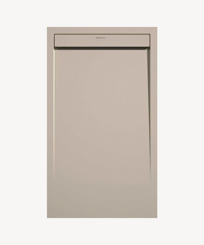 Duschwanne Creme, Glatt-Finish Stone SMART, farblich passender Ablaufrost