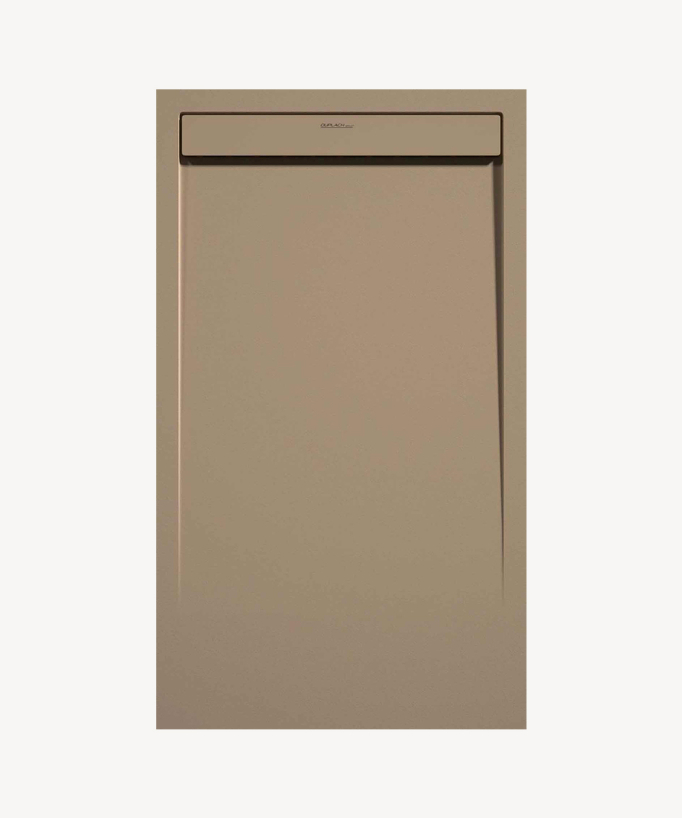 Duschwanne Mokka, Glatt-Finish Stone SMART, farblich passender Ablaufrost