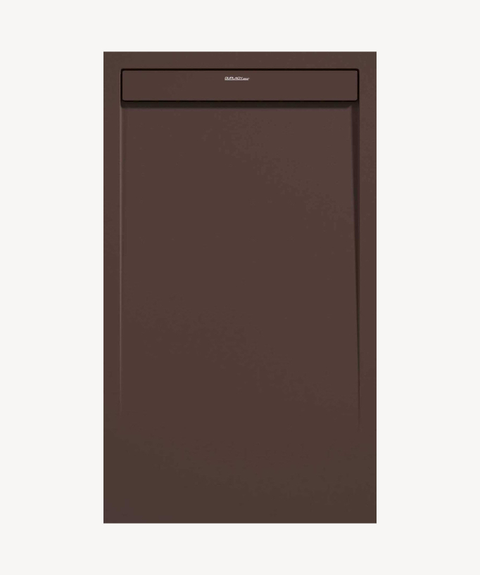 Duschwanne Schokoladenbraun, Glatt-Finish Stone SMART, farblich passender Ablaufrost