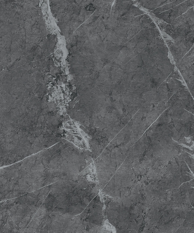 Duschwanne Marquina (Grau-Marmor), Glatt-Finish Stone 3D, farblich passender Ablaufrost