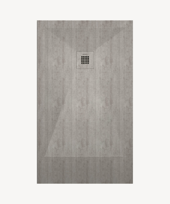 Duschwanne Beton-Optik (I.ciment), Glatt-Finish Stone 3D, farblich passender Ablaufrost