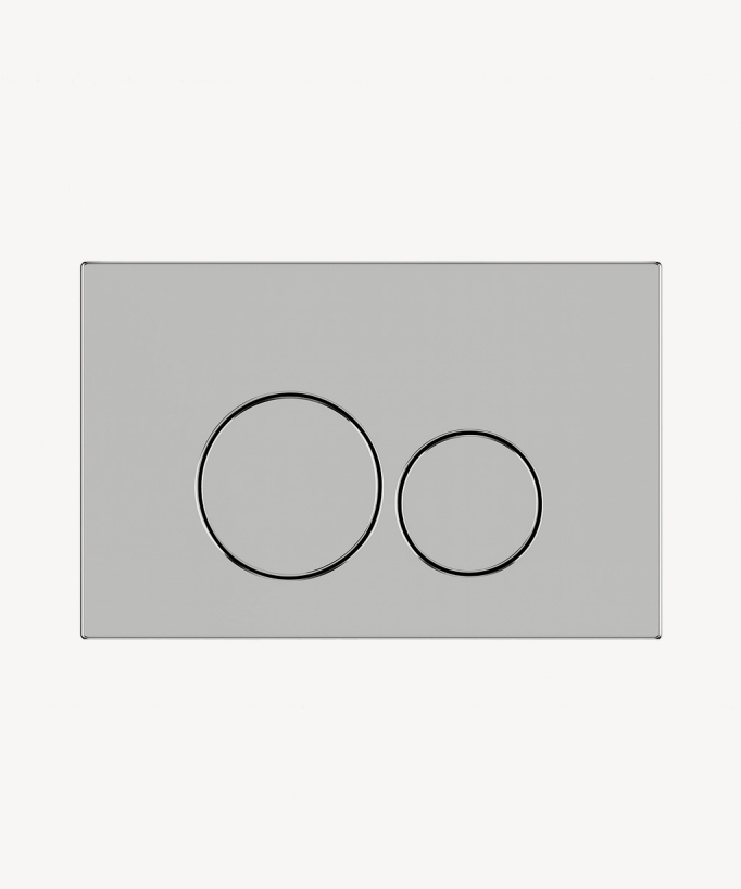 Betätigungsplatte Doppel-Taste aus Edelstahl für Geberit Sigma Vorwandelement - Chrom