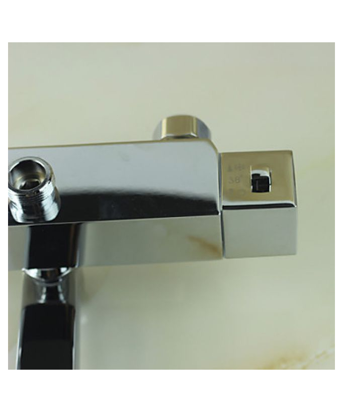 Thermostat-Dusch- und Wannenarmatur mit Edelstahl-Kopfbrause