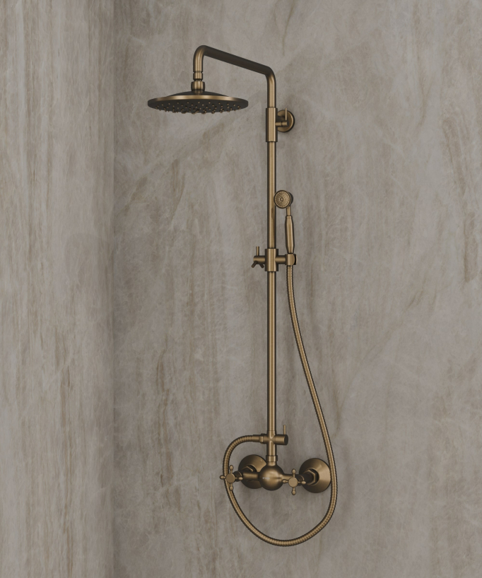 Duschsäule mit Mischbatterie im Antikstil – Bronze-Finish Rome