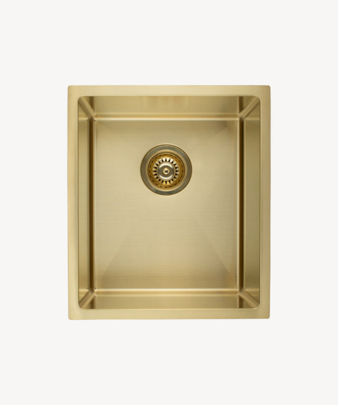 Edelstahl-Küchenspüle 380 mm - Messing gebürstet - Balsa