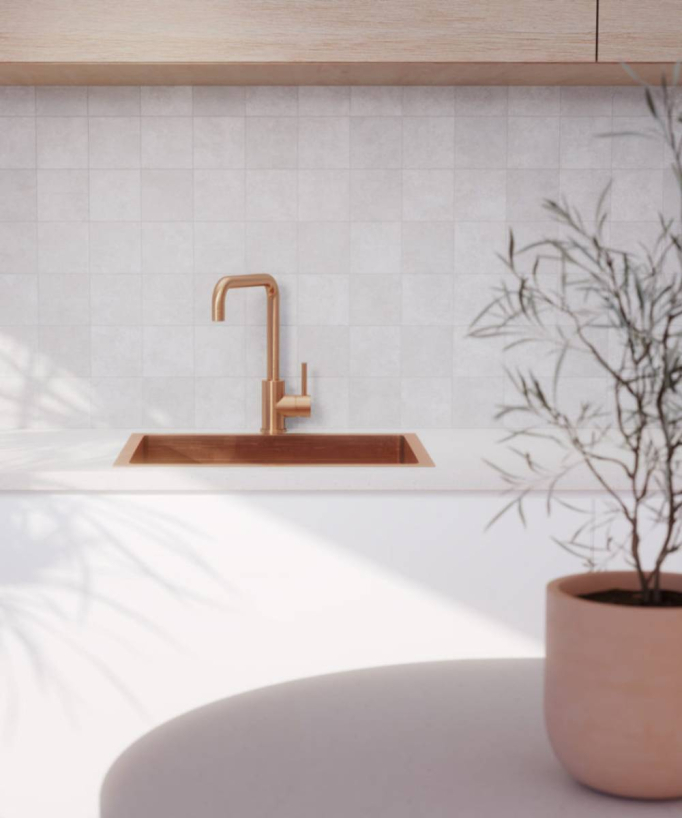 Küchenspüle Einzelbecken 550 mm – gebürstetes Kupfer – Ohia