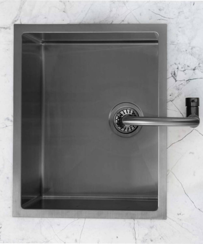 Einbauspüle 1 Becken 55 cm – gebürstetes Gunmetal – Ohia
