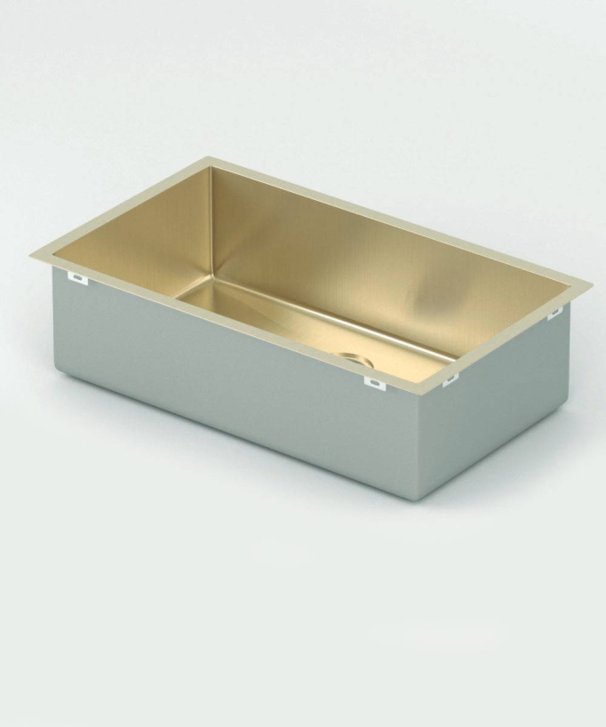 Einzelspülbecken 750 mm – gebürstetes Messing – Hiba