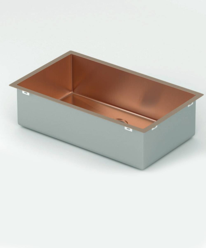 Einzel-Spülbecken 75 cm – gebürstetes Kupfer – Hiba