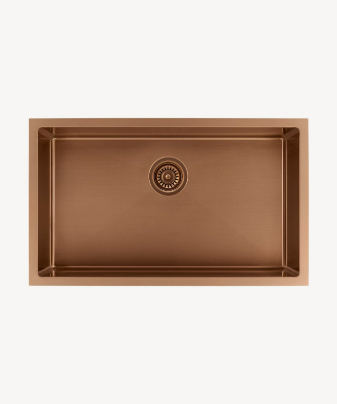 Einzel-Spülbecken 75 cm – gebürstetes Kupfer – Hiba