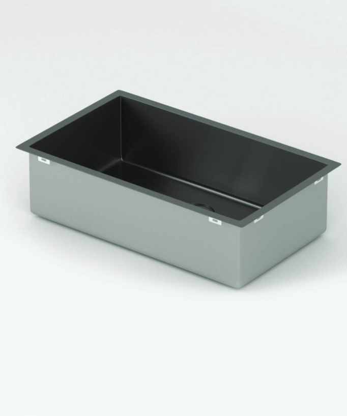Einbeckenspüle 750 mm – Gebürstetes Gun Metal – Hiba