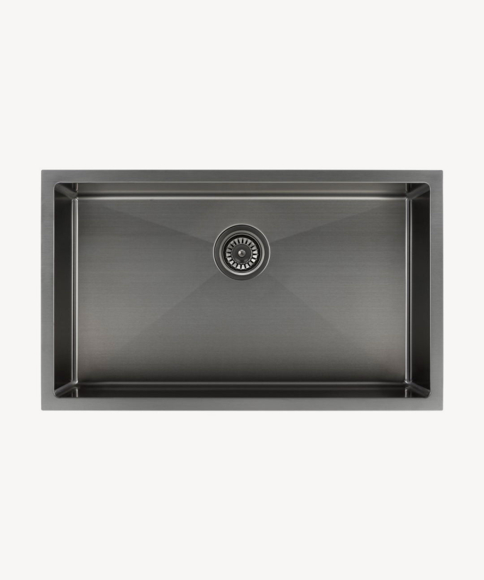 Einbeckenspüle 750 mm – Gebürstetes Gun Metal – Hiba