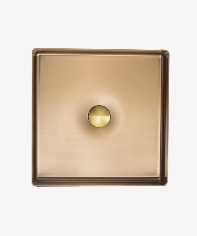 Aufsatzwaschbecken quadratisch Edelstahl gebürstet gold 40x40 cm