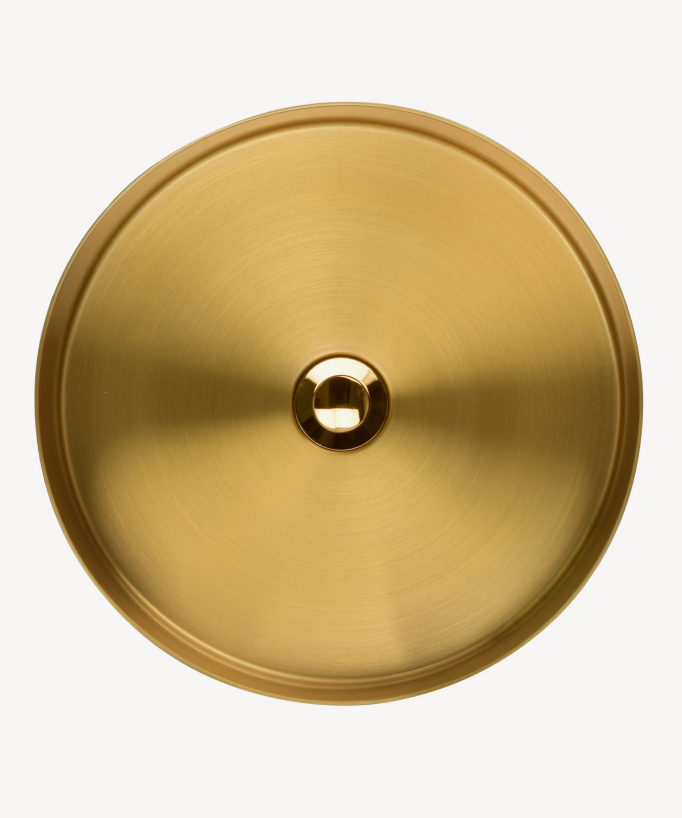 Runde Aufsatz-Waschtischschale aus Edelstahl mit gebürsteter Gold-PVD-Oberfläche