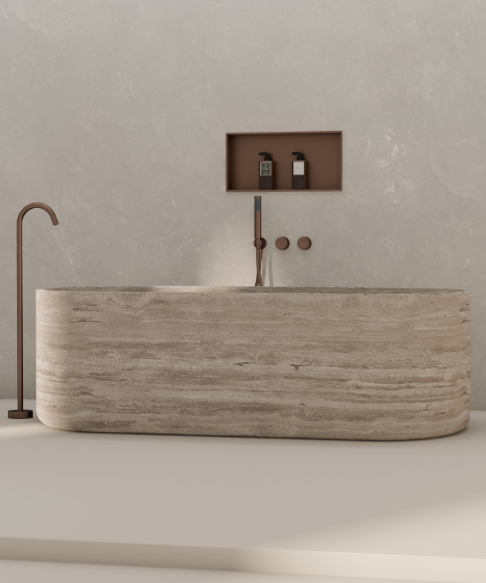 Wandnische Badezimmer Edelstahl – Gebürstetes Roségold