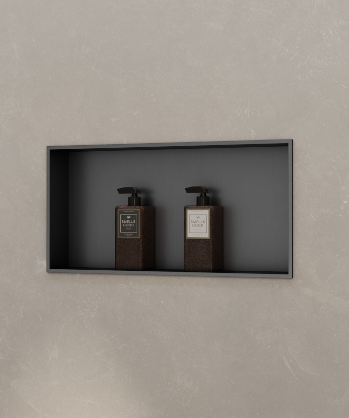 Wandnische aus Edelstahl - Gunmetal