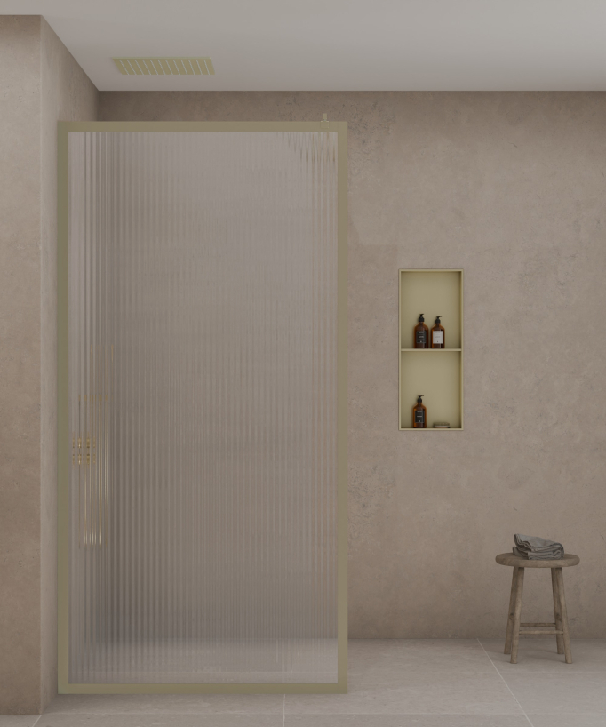 Niche de salle de bain inox 2 compartiments - Doré brossé