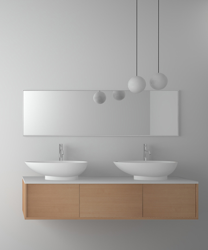 Kananga Aufsatzwaschbecken oval Solid Surface Mattweiß