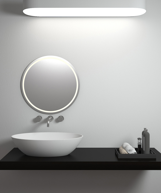 Aufsatzwaschtisch oval Solid Surface Weiß matt - Dolisie