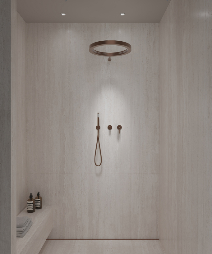 Duschsystem mit runder Regendusche - Corbeau